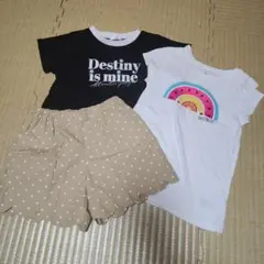 美品　130cm 女の子　Tシャツ2点　ショートパンツ　まとめ売り