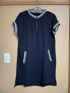 ZARA BASIC ネイビー 半袖ワンピース S
