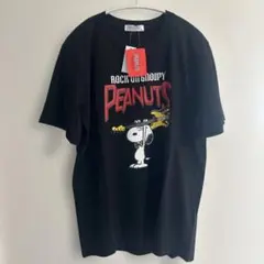 新品PEANUTS スヌーピー Tシャツ ROCK ON Lサイズ黒のサムネイル