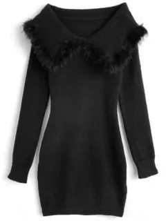 GRL ジャギーニットミニワンピース