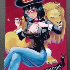 「ライオンガール」オリジナル手描きイラスト