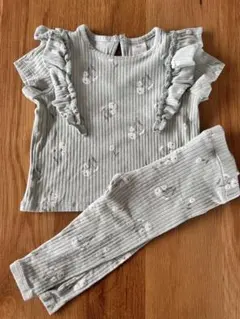 H&M フリル付き花柄リブセットアップ 6-9mのサムネイル
