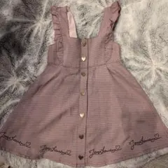 any famフリルジャンパースカート　チェック柄　ピンク