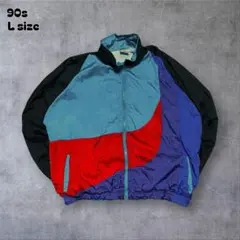 90sTODD切替デザインナイロンジャケット一点物 クレイジーパターンLサイズ