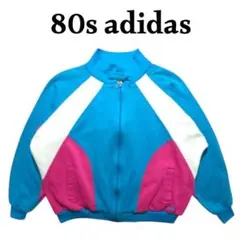 80s adidas 裾ロゴ刺繍 マルチカラースウェット地 トラックジャケット