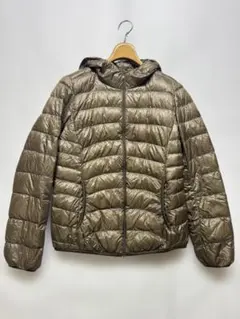 UNIQLO ユニクロ ライトダウンジャケット ブラウン フーディー 軽量 M