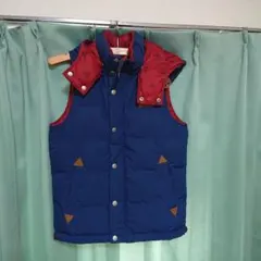 ダウンベスト ネイビー/レッド 星柄