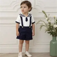 セーラー服　セットアップ　マリンネイビー　80 入園式　結婚式　セット売り