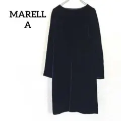 美品 マレーラ シルク混 ベルベット素材 膝丈ワンピース Aライン 38のサムネイル
