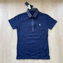 BURBERRY BLACK LABEL ネイビー ポロシャツ Mチェック 新品
