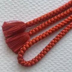 正絹 帯締め オレンジ 和装小物 着物用