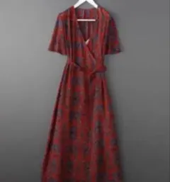 roku シルク100%ペイズリーワンピース