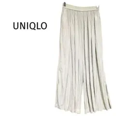 【ユニクロ】ワッシャーサテンスカートパンツ ウエストゴム スカパン ハイウエスト