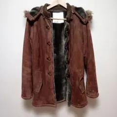 APRM 裏ボア フェイクスエードコート L フードファー トグルボタン Y2K