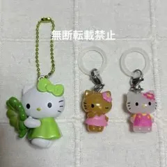 美品】キティちゃん マスコットストラップ 四葉のクローバー サンリオ