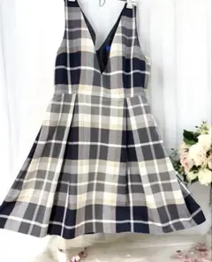 バーバリー　ブルーレーベル　ジャンパースカート　ワンピース　デカノバチェック　紺