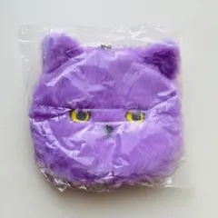 Keora Keora ケオラケオラ もこもこフェイスポーチ 猫 パープル ネコ