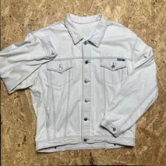 デニムジャケット　ヴィンテージ　ホワイト（L サイズ）