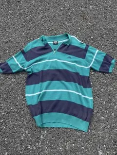 FTC ポロシャツ ボーダー ハーフジップ　USA KNIT SHIRTSのサムネイル