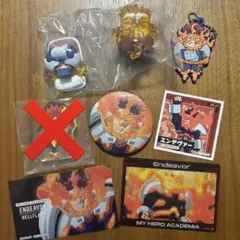 ヒロアカ エンデヴァー 6点セット！ガチャガチャ 缶バッジ シール トレカ