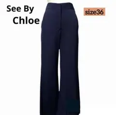 SEE BY CHLOE シーバイクロエ ウール パンツ seebychloe☆シーバイクロエ☆パンツ☆チェック☆グレー☆ウール