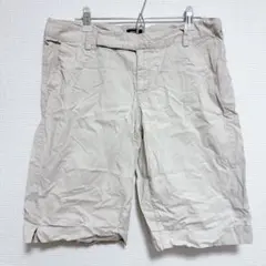 ベージュ ショートパンツ バックポケット付き【8・L相当】シンプル 無地
