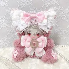 ♡10〜11cmサイズ♡ ぬい服♡ピンク♡おすわり♡ねこちゃん♡