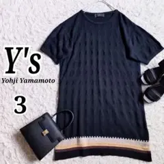 Y's ニットチュニック ワンピース ダイヤチェック ヨウジヤマモト 綿麻 3のサムネイル