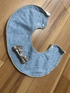 MARLMARL 高級スタイ よだれかけ 上品ブルー 美品