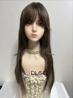 新品未使用　グレースヤキストレートウィッグ 70cm 柔らかい茶色DL647のサムネイル