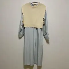 grove ニットショートベスト シャツワン ピース 2点セット Mサイズ