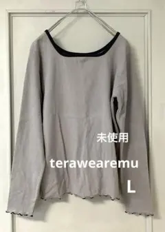 【未使用】terawearemu 2way配色リブプルオーバー スクエアネック