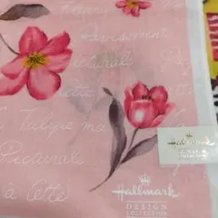 Hallmark 花柄ハンカチ ピンクNO533