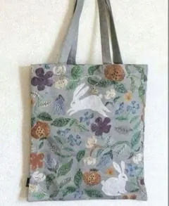 松尾ミユキ　レクタングル トート　プランツ ラビット　うさぎ　ウサギ　ゴブラン