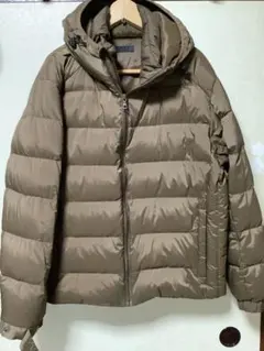 ユニクロ、ブラウン フード付きダウンジャケット XL