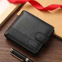 975 Black Bi-fold Wallet for Men: Compact, Large Capacity, Convenient, Lightweight Wallet