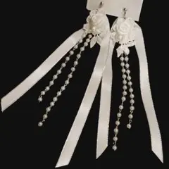 ハンドメイドイヤリング花