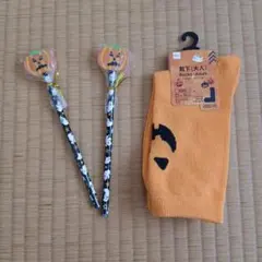 성인용 할로윈 양말 22~24cm, 연필 지우개 캡 포함, 2개
