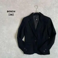 a1423＊BOSCHテーラードジャケット　黒【36】ウール　オフィス　通勤服