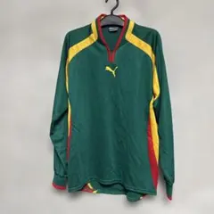 PUMA ヒットユニオン90sビンテージ長袖ゲームシャツカメルーンカラーM
