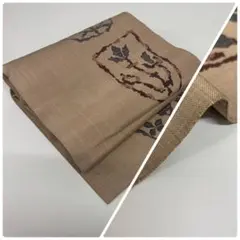 r*n様 zz429 名古屋帯 独特な柄 名古屋仕立て 綴れ ベージュ 正絹 1