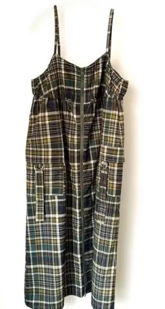 美品chocolraffinerobe ZIPチェックキャミワンピース