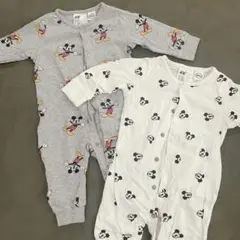 H&M ミッキーマウス柄ロンパース2点セット