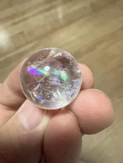 新品【透明度高め】【浄化】3A爆虹アイリスクォーツミニスフィア　珠直径24mm
