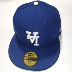 新品 NEW ERA LA 反転 キャップ 59FIFTY 7 3/8 青×黒