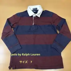 PolobyRalph Laurenラガーシャツサイズ7 ネイビー/バーガンディ