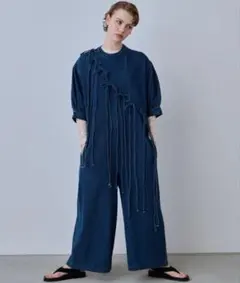 PERNA ハーフスリーブ　デニム　オールインワン　ペルナ　サロペット　Mサイズ PERNA ハーフスリーブ デニム オールインワン ペルナ サロペット M