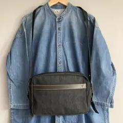 【美品】ACE ブラックデニム生地　ショルダーバッグ 日本製　大容量
