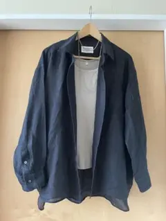 ★BEAUTY&YOUTH 2WAYリネンシャツ★ブラック　オーバーサイズ