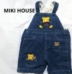 ミキハウス 立体 プッチー デニム ショート オーバーオール 90